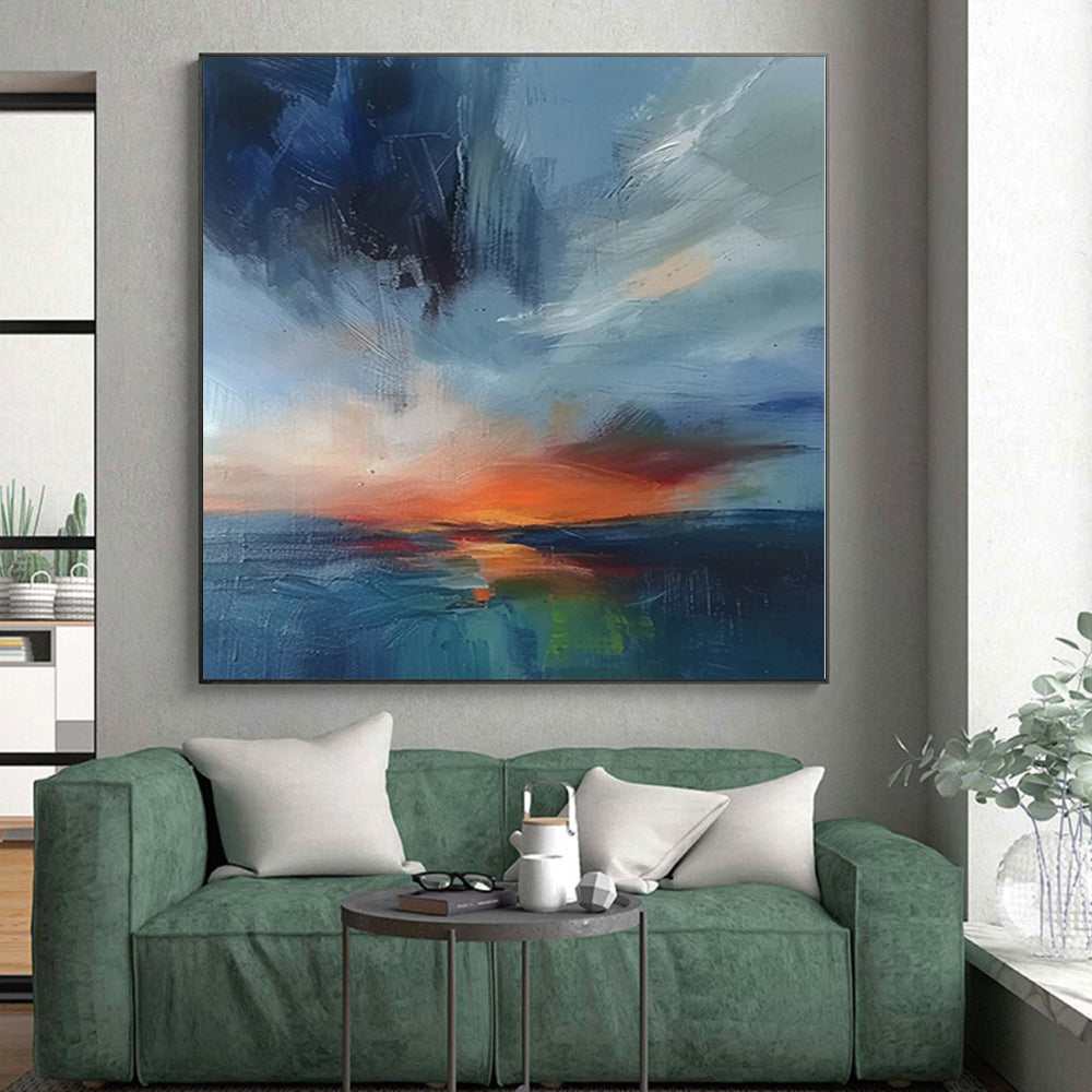 sunset abstract seaside acrylic design 5
